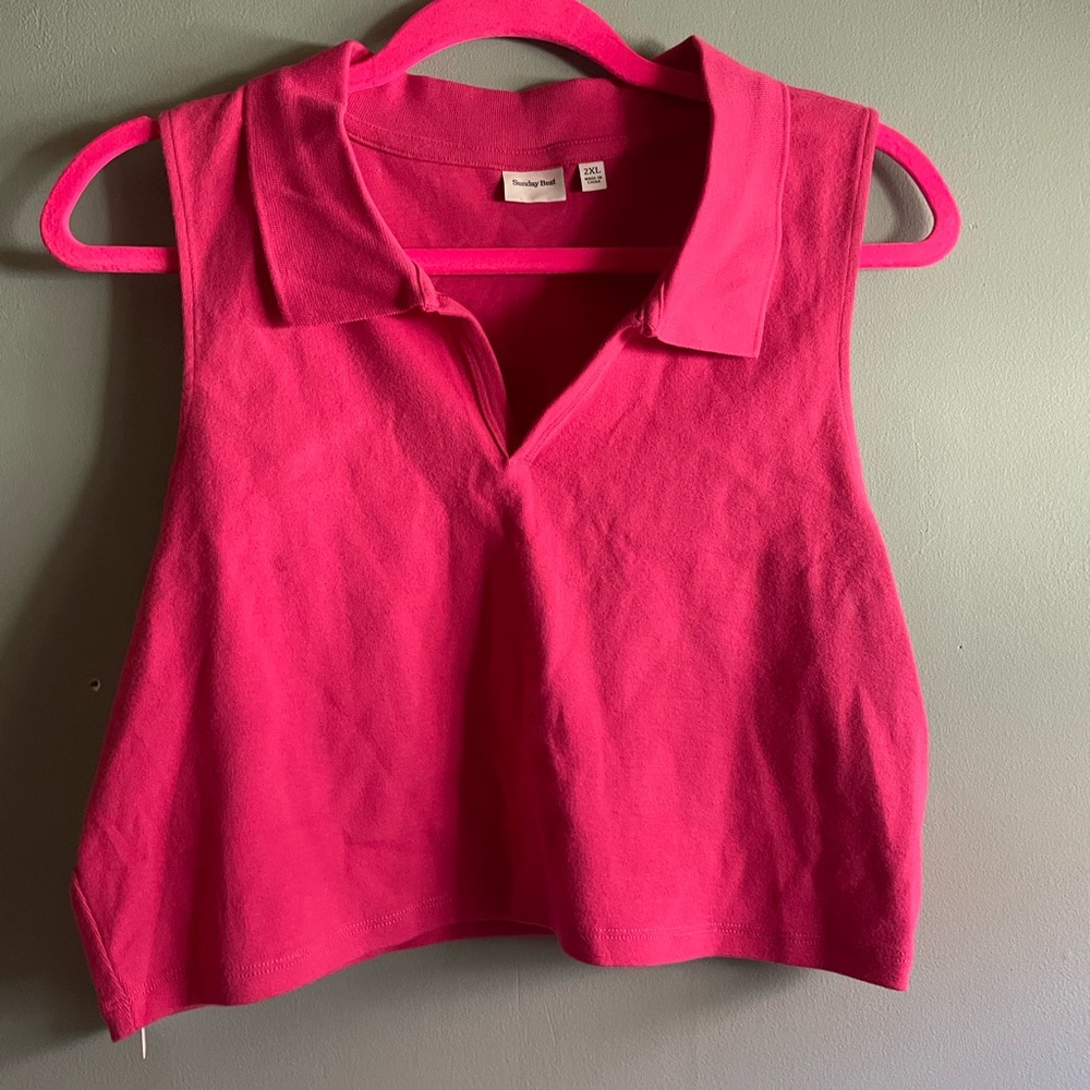 Women's Pink Sleeveless Top